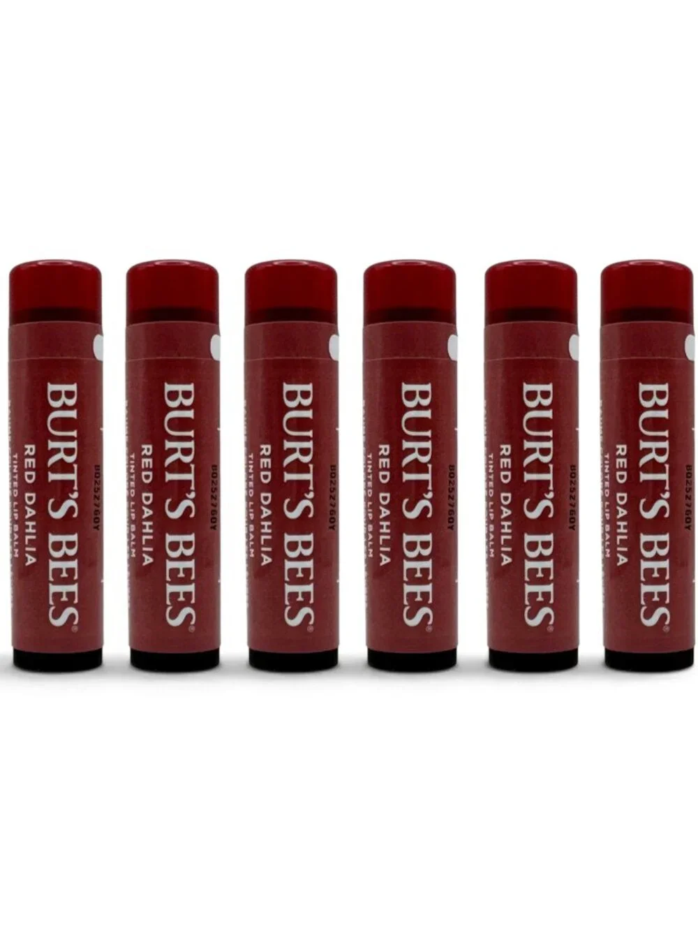 6 Pack Burts Bees Tinted Lip Balm RED DAHLIA 0.15oz Moisturizing Hydrating Sheer